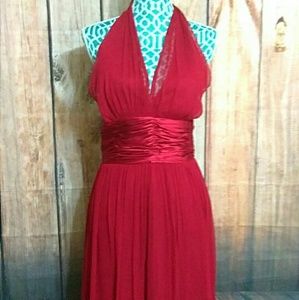 Maggy London 100% Silk Red Size 8 Dress